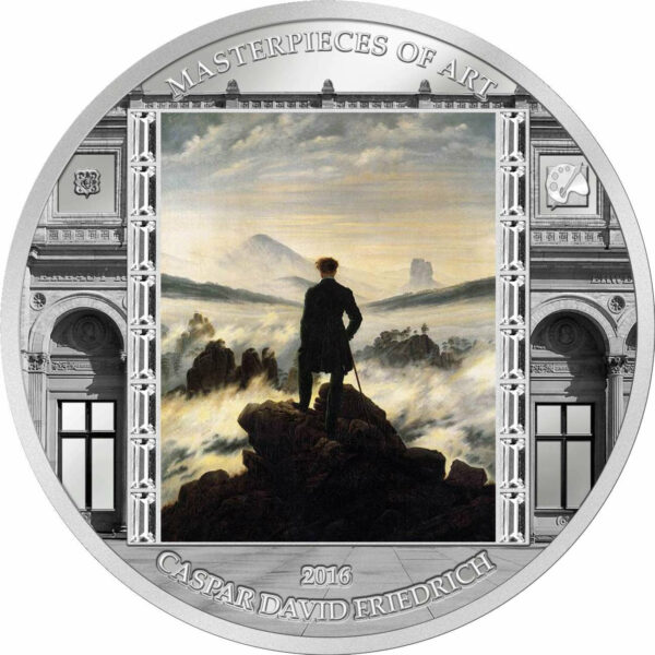 2016 3 Ounce Caspar Friedrich Wanderer above the Sea of Fog Silver Proof Coin - Masterpieces Of Art
