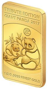 2017 Solomon Islands 1/2 Gram .9999 Gold Giant Tribute 1983 Panda - Art in Coins