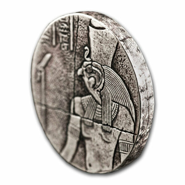 2016 Chad 2 Ounce Horus Egyptian Relic Silver Proof Antique Finish Coin Profile - Art in Coins
