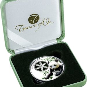 2017 Tokelau 1 Ounce Filigree Snowflake Giant Panda Colored Proof Silver Coin Box - Art in Coins