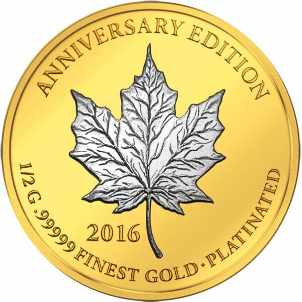 2016 Gabon 7 X 1/2 Gram Anniversary Edition .99999 Gold Platinum Proof Coin Set