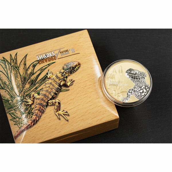2018 Cook Islands 25 Gram Shades of Nature Sun Gazer Lizard Silver Proof Coin Set - Art in Coins