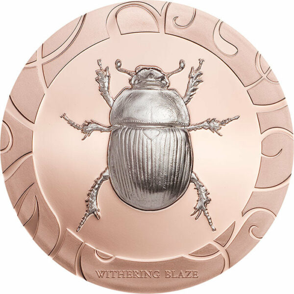 2017 Cook Islands 3 X 1 Ounce Scarab Beetle Selection III Withering Blaze Silver Proof Coin