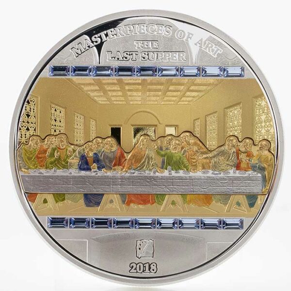 2018 Cook Islands 3 Ounce Silver & 1/4 Ounce Gold Masterpieces of Art Last Supper Coin Set