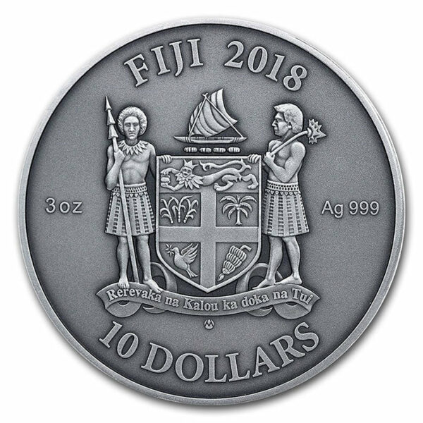 2018 Fiji 3 Ounce Mandala Art Moresque Ultra High Relief Silver Proof Coin