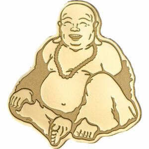 2018 Palau 1/2 Gram Laughing Buddha Sculptured .9999 Brilliant Uncirculated Gold Coin