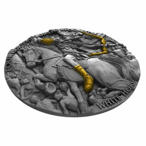 2018 Niue 2 Ounce Four Horsemen of the Apocalypse White Horse High Relief Silver Coin