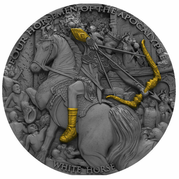 2018 Niue 2 Ounce Four Horsemen of the Apocalypse White Horse High Relief Silver Coin
