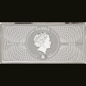 2018 Samoa 1 Ounce Shades of Space Fermi Gamma Telescope Colored Silver Coin
