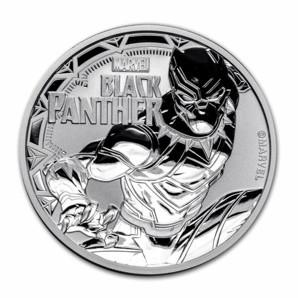2018 Tuvalu 1 Ounce Marvel Series Black Panther .9999 Silver Coin