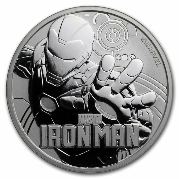 2018 Tuvalu 1 Ounce Marvel Series Iron Man .9999 Silver Coin