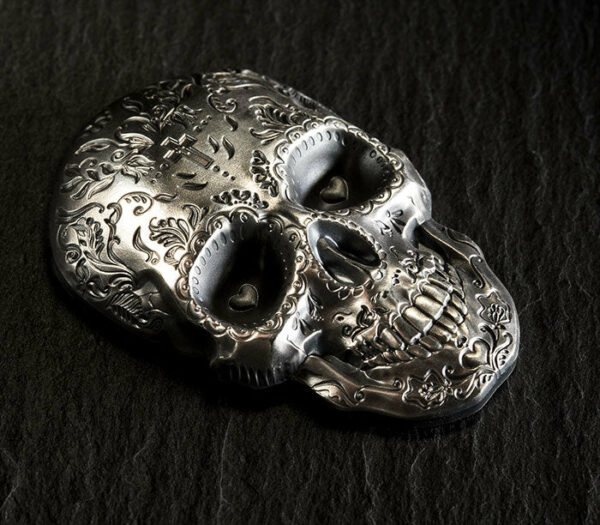 2018 Palau 1 Ounce Dia de Muertos La Catrina Skull Silver Coin