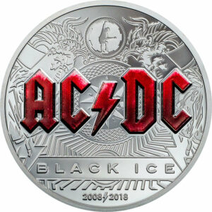 2018 Cook Islands 2 Ounce AC/DC Black Ice .999 Black Proof Silver Coin Set