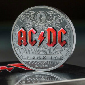 2018 Cook Islands 2 Ounce AC/DC Black Ice Black Proof Silver Coin