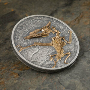 2018 Mongolia 1 Ounce Evolution of Life Pterosaur .999 Antique Finish Silver Coin