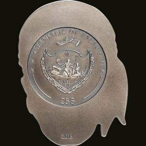 2018 Palau 1/2 Kilogram Big Pirate Skull 3D Shaped .999 Antique Finish Silver Coin