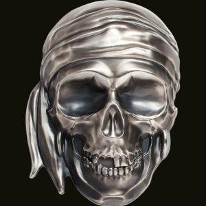 2018 Palau 1/2 Kilogram Big Pirate Skull 3D Shaped .999 Antique Finish Silver Coin
