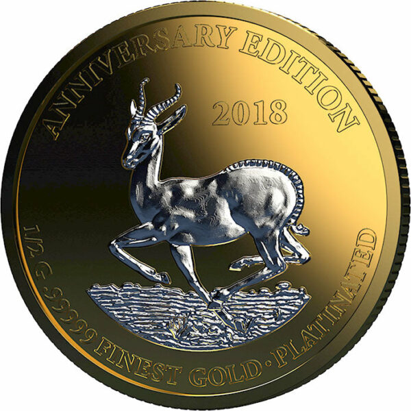 2018 Gabon 7 X 1/2 Gram Anniversary Edition .99999 Gold Platinum Collection