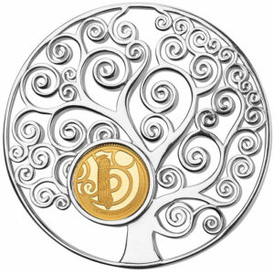 2018 Barbados Klimt Tree of Life 1 Gram Gold and 8.5 Gram Silver Proof Coin Pendant