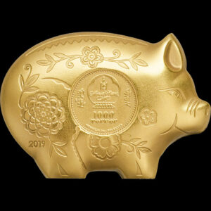 2019 Gilded Jolly Pig Silver Coin