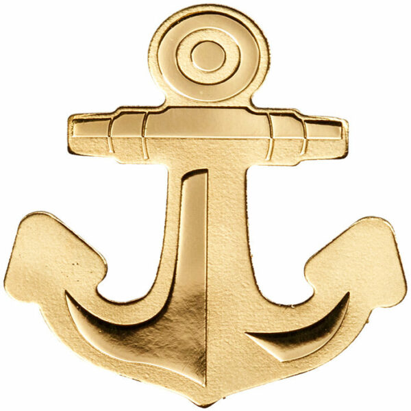 2019 Palau 1/2 Gram Golden Anchor Shaped .9999 Silk Finish Gold Coin