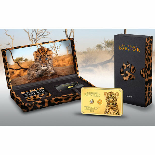2018 Niue 1 Gram Brilliant Baby Bar Leopard .9999 Gold Proof Coin