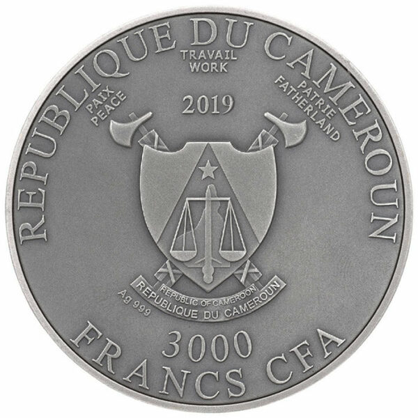 2019 Cameroon 3 Ounce Medusa Silver Coin