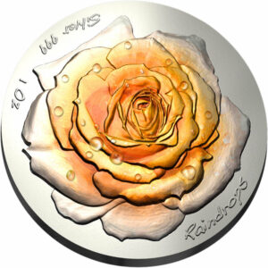 2019 Niue 1 Ounce Raindrops The Rose Satin Finish High Relief Silver Coin