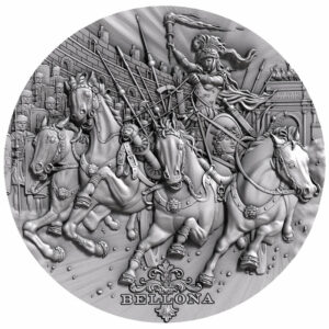 2018 Niue 2 Ounce Bellona Roman Gods High Relief Antique Finish .999 Silver Coin