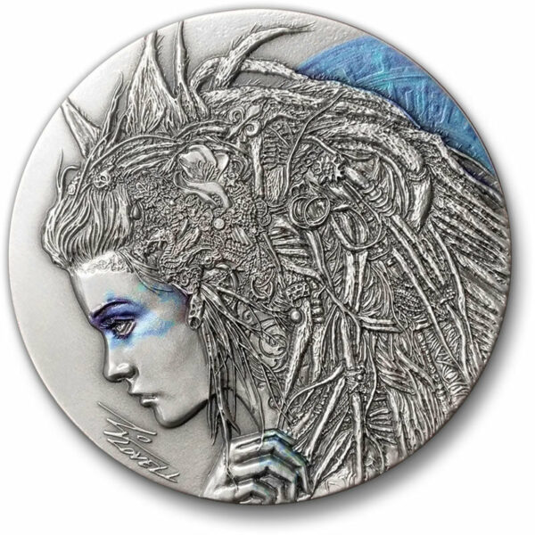 2018 Niue 50 Gram Dark Beauties Cassandra Vintage Print High Relief Silver Coin