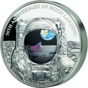 2019 Barbados 1 Kilogram 50 Years of Moon Landing Colored Silver Proof Coin