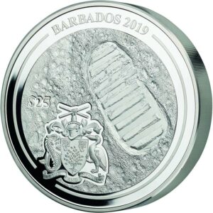 2019 Barbados Moon Landing Silver Coin