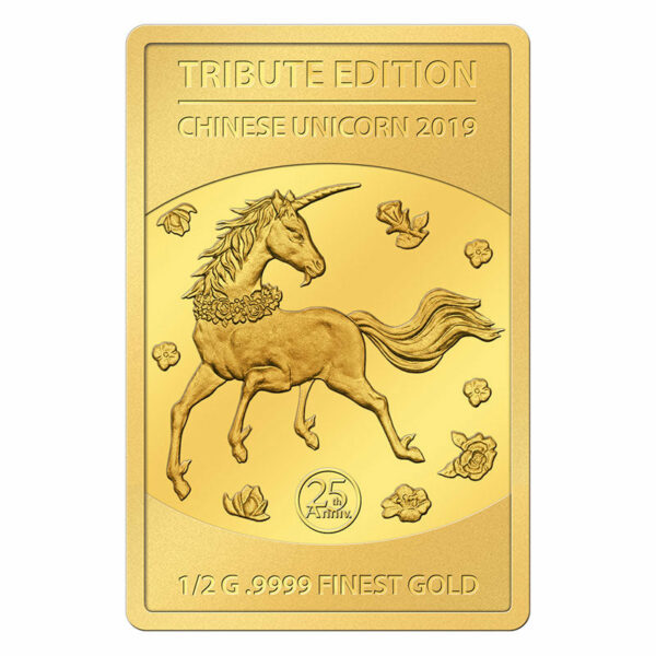 2019 Solomon Islands 6 X 1/2 Gram Tribute Edition Unicorn .9999 Gold Coin Collection