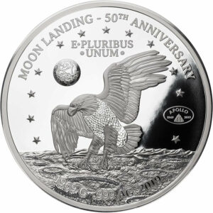 2019 Barbados 1969 Gram Moon Landing Eagle Silver Coin