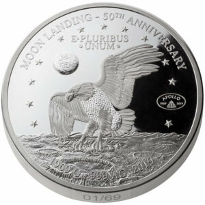 2019 Barbados 1969 Gram Moon Landing Eagle Silver Coin Profile