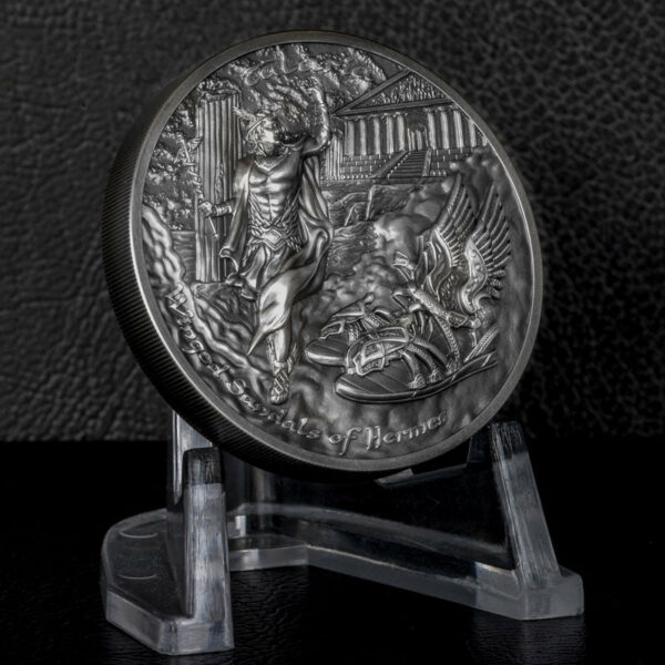 2019 Cook Islands 2 Ounce Talaria Winged Sandals of Hermes High Relief Silver Coin