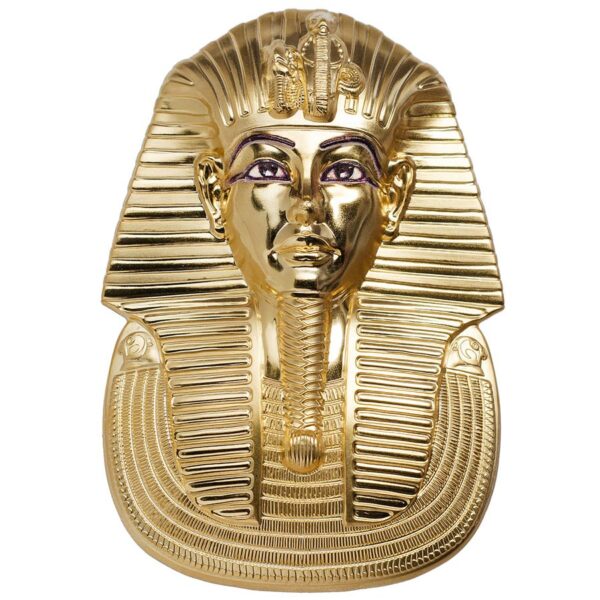 2018 Palau 3 Ounce Tutankhamun's Mask 3D Shaped Gold Gilded .999 Silver Coin