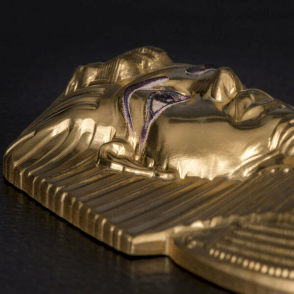 2018 Palau 3 Ounce Tutankhamun's Shaped Gold Gilded Silver Coin