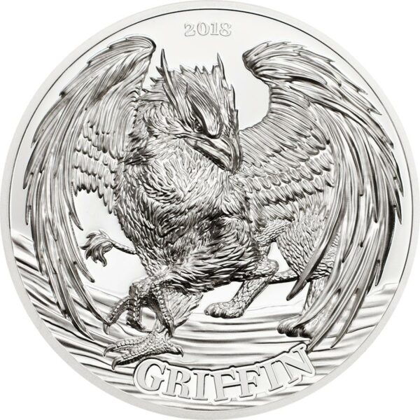 2018 Tanzania 2 Ounce Mythological Animals Griffin Ultra High Relief Silver Proof Coin