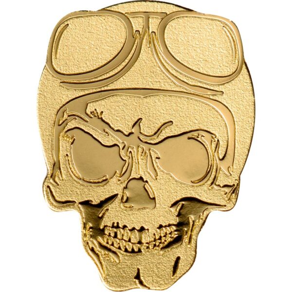 2019 Palau 1/2 Gram Biker Skull .9999 Silk Finish Gold Coin