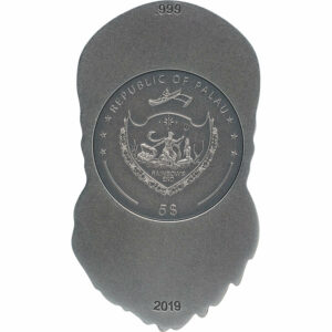 2019 Palau 1 Ounce Biker Skull Antique Finish Silver Coin