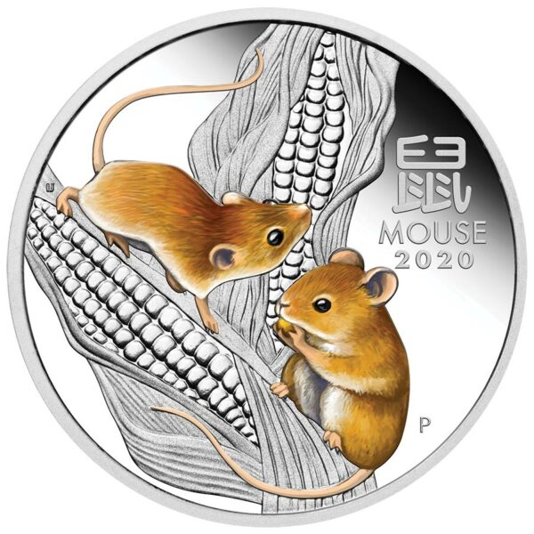 2020 Australia Trio Lunar Year of the Mouse Colored Silver Coin