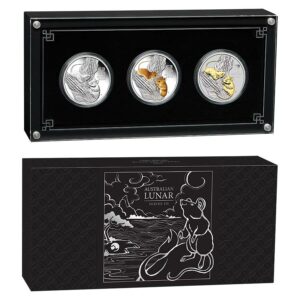 2020 Australia 3 X 1 Ounce Trio Lunar Year of the Mouse .9999 Silver Coin Collection