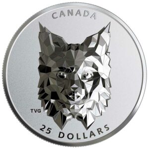 2019 Canada 1 Ounce Multifaceted Animal Head Lynx Silver Proof Coin