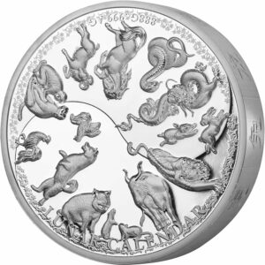 2019 Samoa 888 Gram Lunar Calendar Proof-like .999 Silver Coin