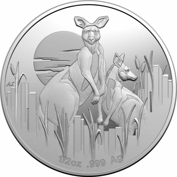 2020 Australia 1/2 Ounce Kangaroos at Dawn .999 Silver Proof Coin