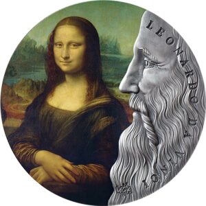 2019 Ghana 2 Ounce Leonardo da Vinci World's Greatest Artists Colored Silver Coin