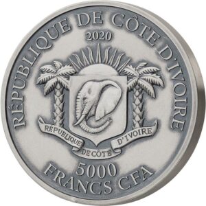 2020 Ivory Coast Signature Edition Eagle Silver Coin Obv