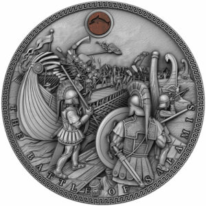 2019 Niue 2 Ounce Sea Battles Battle of Salamis High Relief Silver Coin