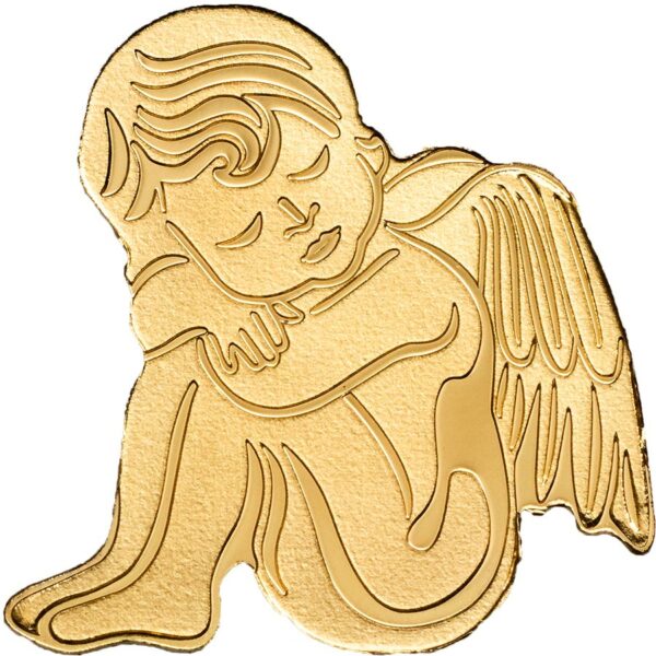 2019 Palau 1/2 Gram My Guardian Angel Shaped .9999 Silk Finish Gold Coin